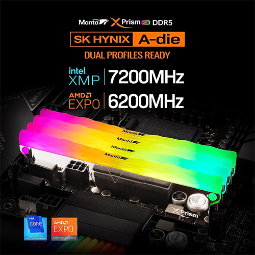 Ddr 5 Xprism Rgb सीरीज़ रेटेड वोल्टेज: 1.45v वोल्ट (V)