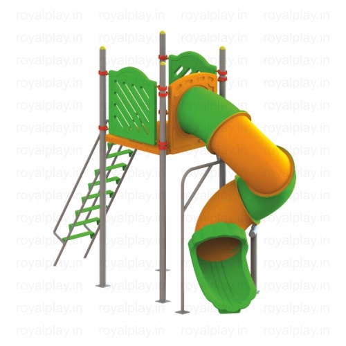 Royal Tunnel Spiral Slide - Gi Pipe With High Glossy Finish | 8.86ft High, Uv Stabilized Colors For Age Up To 12 Years