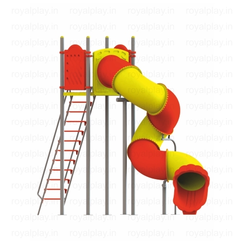 Outdoor Tunnel Spiral Slide - Color: Multicolor