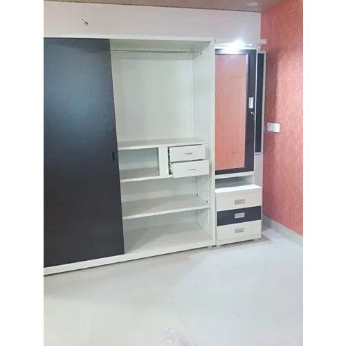 White And Black Sliding Steel Almirah