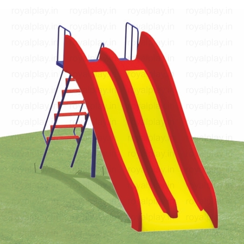 Royal Double Wave Slide - H:5ft, W:6ft X L:13ft | Heavy Duty Fiber, Uv Stabilized Colors, Suitable For 3-4 Children, Age Up To 12 Years