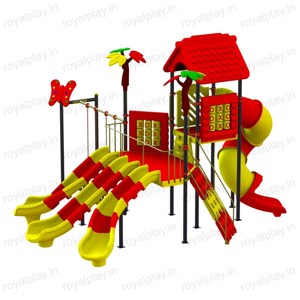 Playground Multi Play Station For School Two Unit Royal Maps 23 - Material: Roto