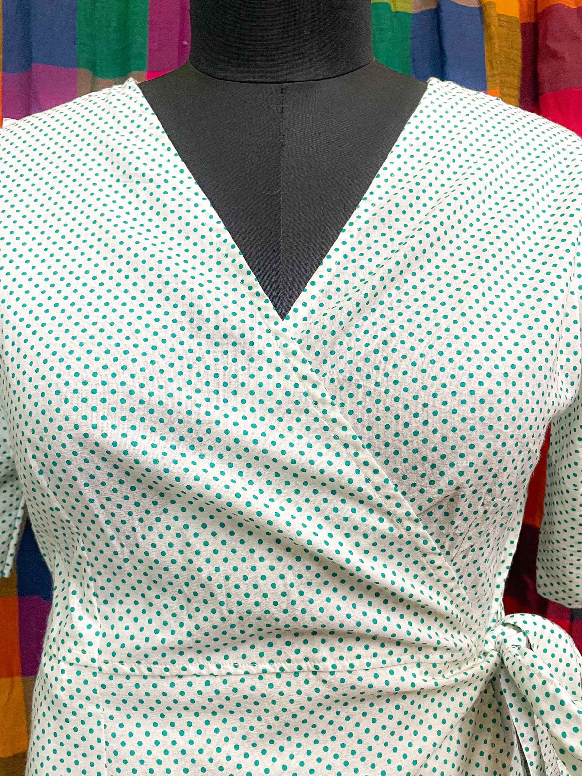 Polka Dot Wrap Dress Bust Size: 34 Inch (In)