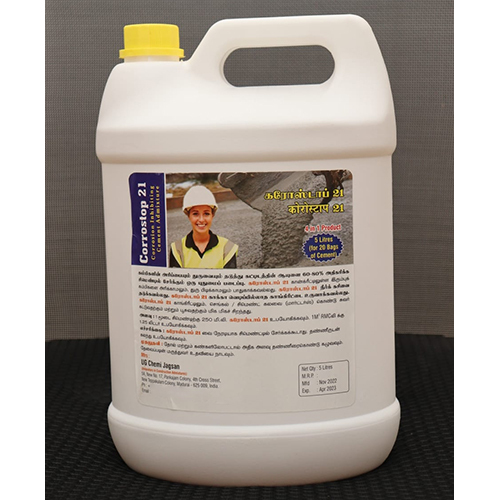 5 Ltr Corrostop 21 Corrosion Inhibiting Cement Admixture - Liquid Form, High Purity | Commercial Use, Reduces Permeability, Cost-effective