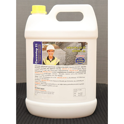 5 Ltr Corrostop 21 Corrosion Inhibiting Cement Admixture - Liquid Form, High Purity | Commercial Use, Reduces Permeability, Cost-effective