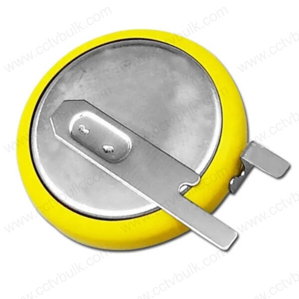 Dvr Motherboard Cell Solder - Lithium Manganese, 20x3.2mm/0.79x0.13in, Yellow + Silver, 3v Voltage, 210mah Capacity, Single Use Design With 2 Solder Tabs