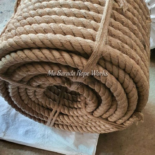 Handmade Jute Rope - Twisted Style, Different Sizes Available , Rich Brown Color for Commercial Use