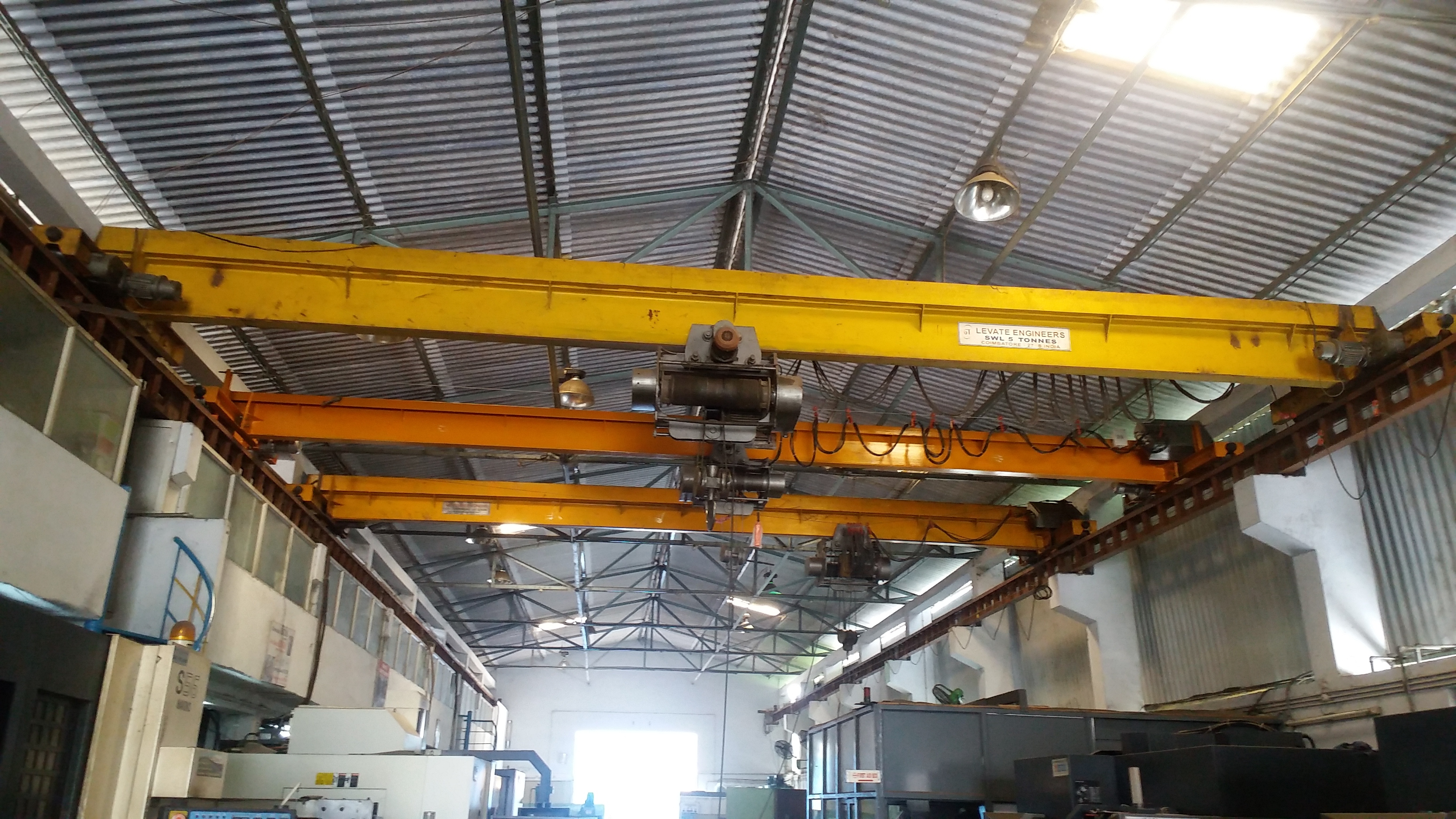 Single Girder Overhead Travelling Crane - Color: Yellow