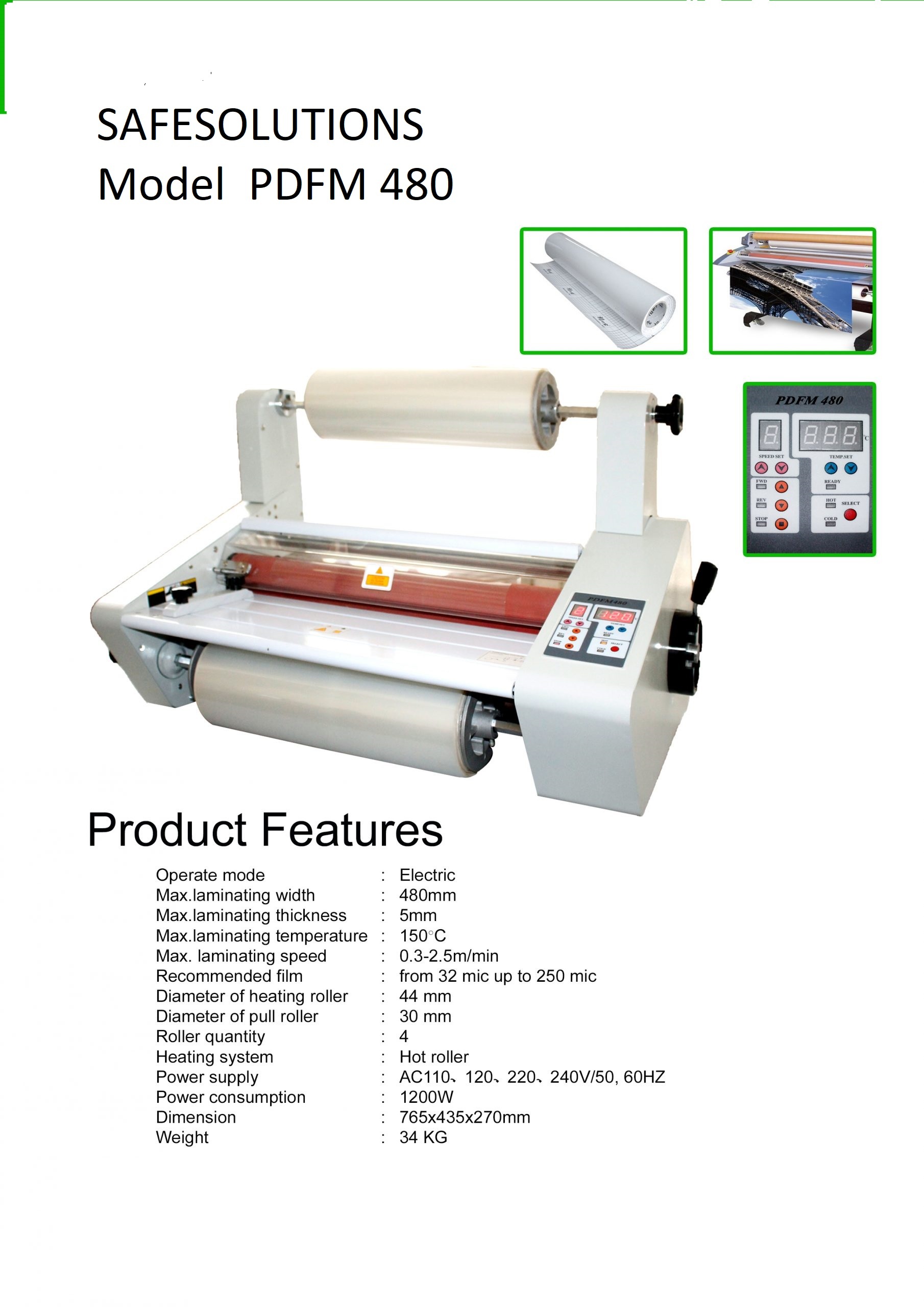 Roll To Roll Lamination Machine Pdfm 480