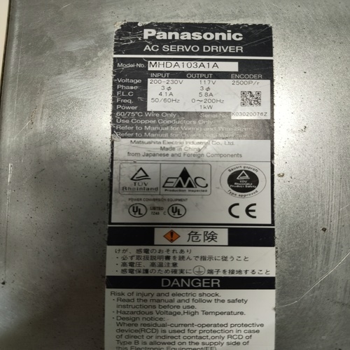 Panasonic Mhda103a1a Ac Servo Drive