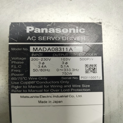 Panasonic Mada08311a Ac Servo Drive
