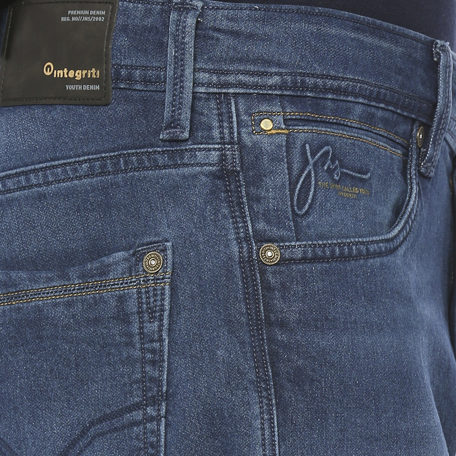Integriti Attitude-1082 Sknft Dex - Denim Skinny Fit Jeans | Washable, Plain Dyed, All Sizes, Suitable For All Seasons