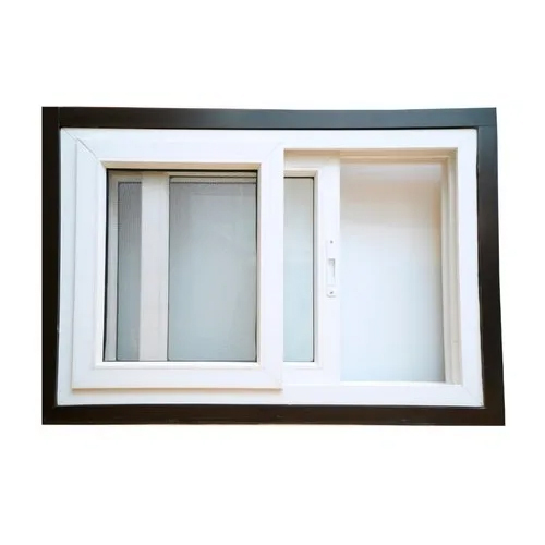 White UPVC Sliding Window - High Quality New Material, Various Sizes Available for Industrial Applications