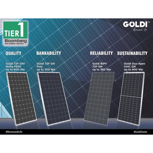 Monocrystalline Silicon Goldi Green 540 Wp Solar Panel