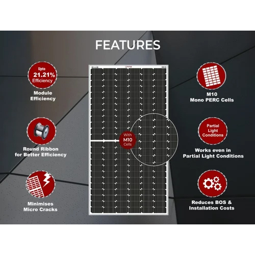 Gautam G2x Solar Panel - Monocrystalline Silicon, Custom Size , 21% Efficiency, 25-year Warranty, Easy Installation, Minimal Power Loss