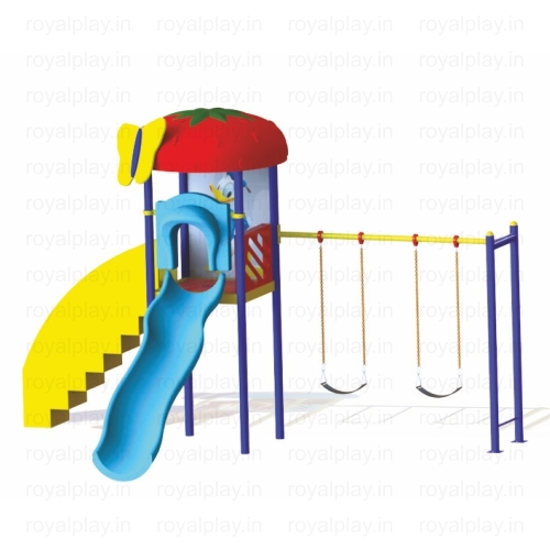 Kids Outdoor Multi Play Station - Frp Material, 7ft H X 8ft W , Durable Design For 3-14 Years Old