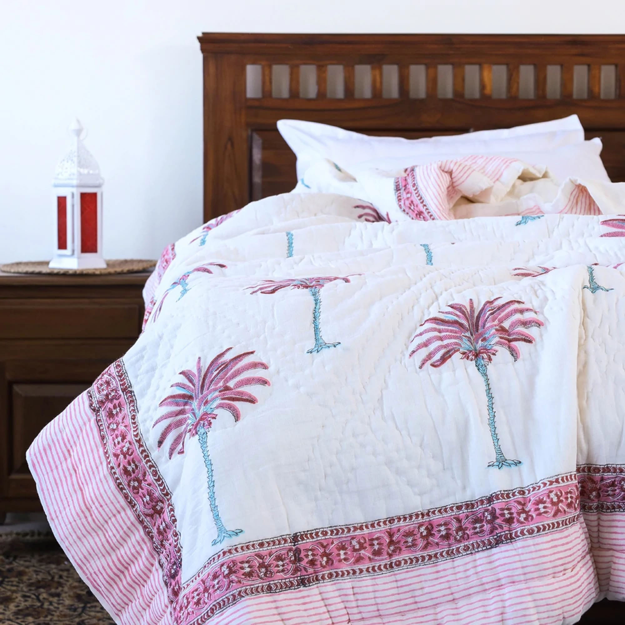 Pure Cotton Jaipuri Razai Double Bed Quilt - Pattern: Printed