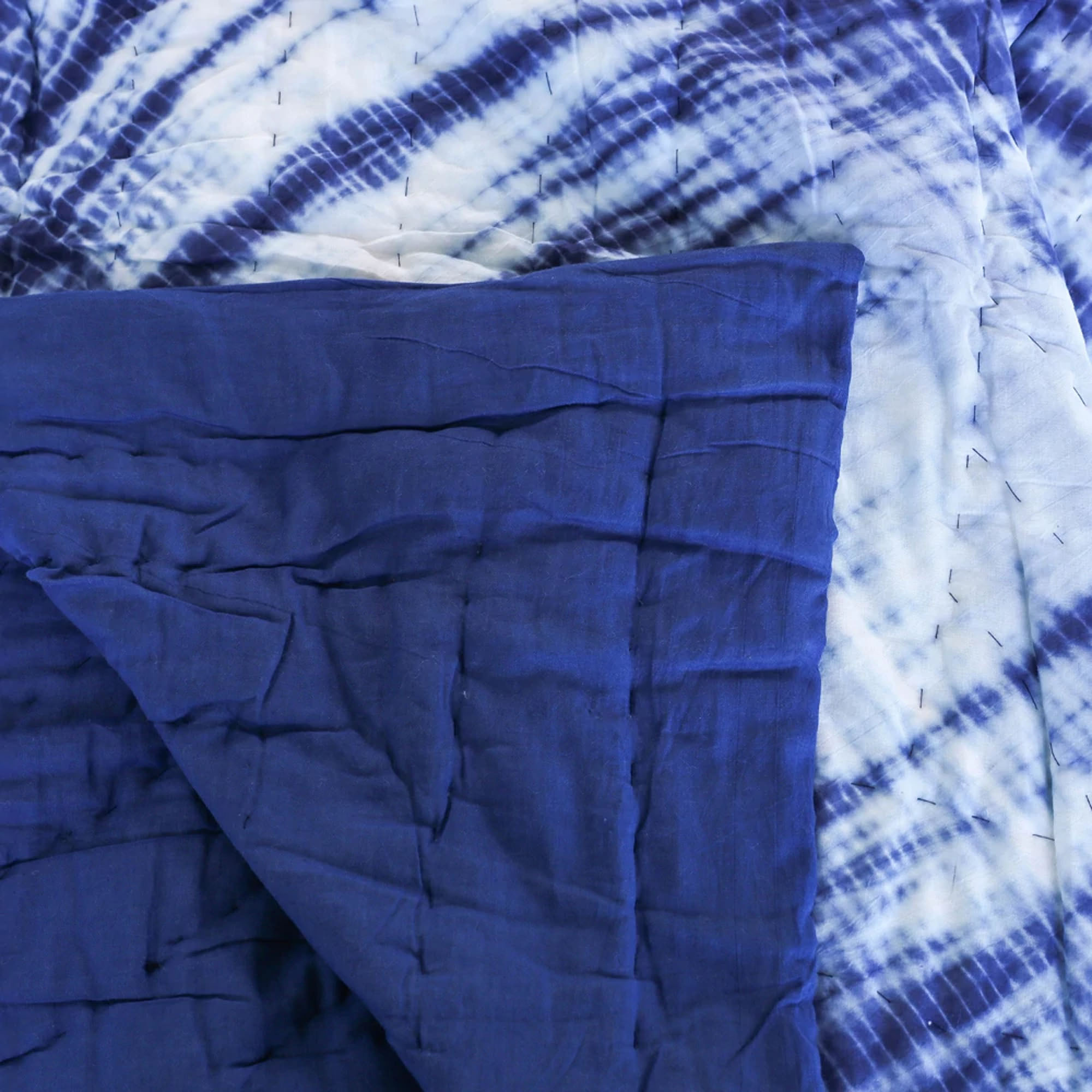 Tie And Dye Cotton Double Bed Jaipuri Razai - Size: Full