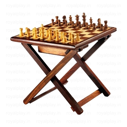 Wooden Chess Table - Solid Hardwood , Elegant Design, Fine Finish, Perfect For Game Rooms