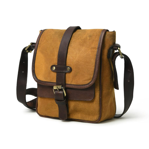 Modern Canvas Side Bag - Canvas Material, Adjustable Size, Brown Color | Lightweight, Minimalist Design, Versatile Wear Options