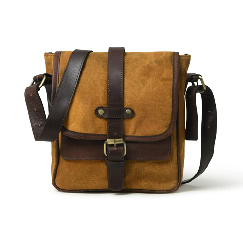 Modern Canvas Side Bag - Canvas Material, Adjustable Size, Brown Color | Lightweight, Minimalist Design, Versatile Wear Options
