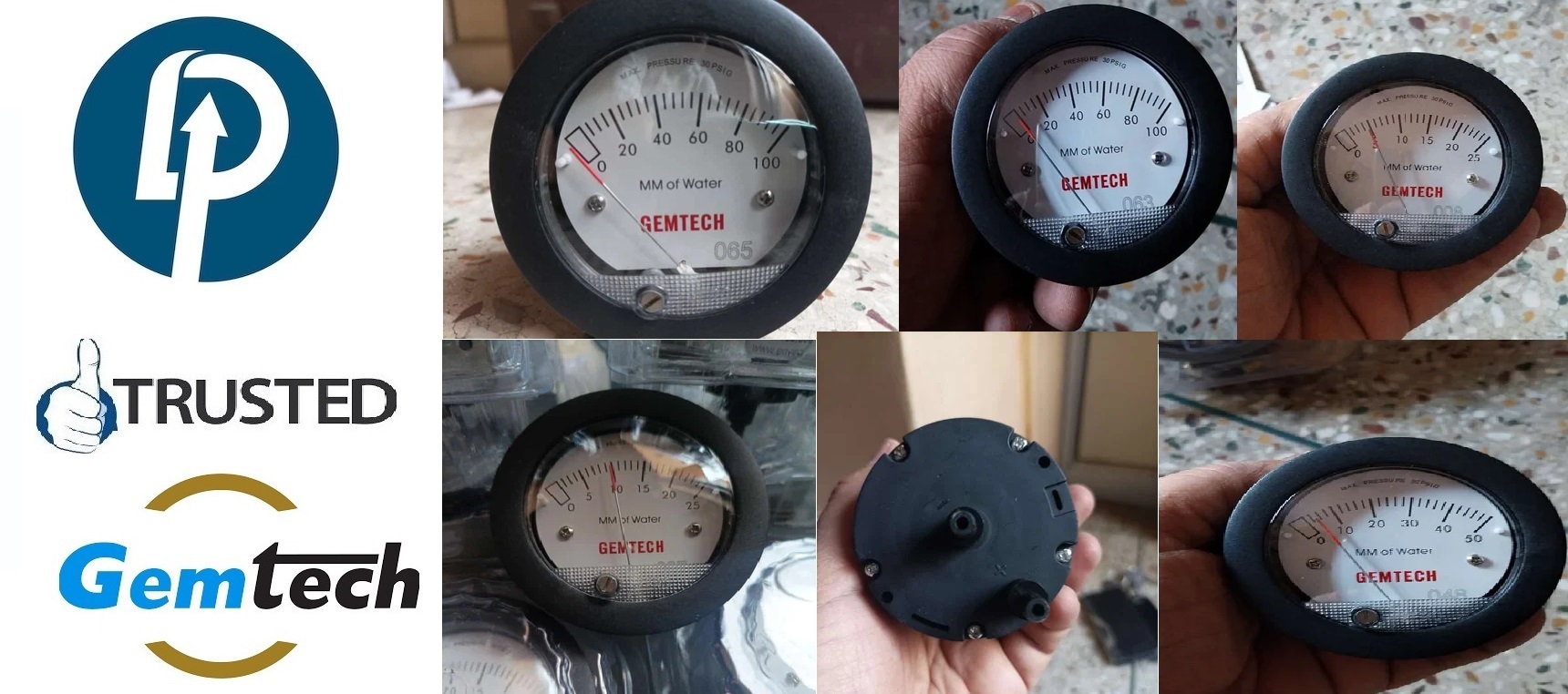Gemtech Instruments G2-5000-25mm Mini Differential Pressure Gauge: 0-25 Mm Wc - Accuracy: A 5% Of Fs At 70a F (21.1a C) %