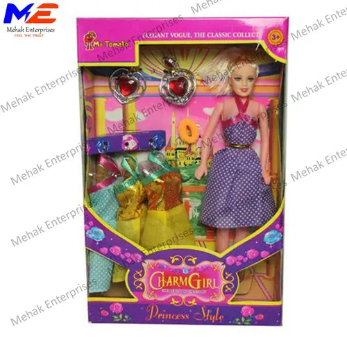 Princess Barbie Purple Doll - Plastic, Cartoon Toy, Age 7 Years | Features Good Quality, Fun Design for Creative Play