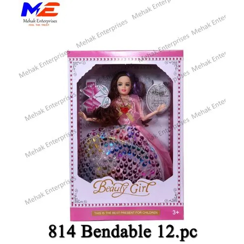 Beauty Girl Princess Barbie Doll - Plastic Material, Cartoon Toy Style | Ideal for 6 Years Age, Quality Craftsmanship and Playful Design