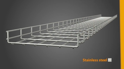 Mesh Cable Tray - Stainless Steel, 100mm Height X 500mm Width X 3000mm Length | Natural Color, Long Mesh Surface, 10kg Weight, 3-month Warranty