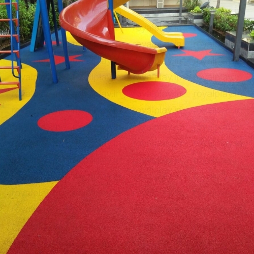Epdm Flooring - 19 Mm Thick, Multi-color Options Like Green, Blue, Orange, Red, Yellow | Waterproof, Impact Absorbing, Anti-slip, Easy Maintenance