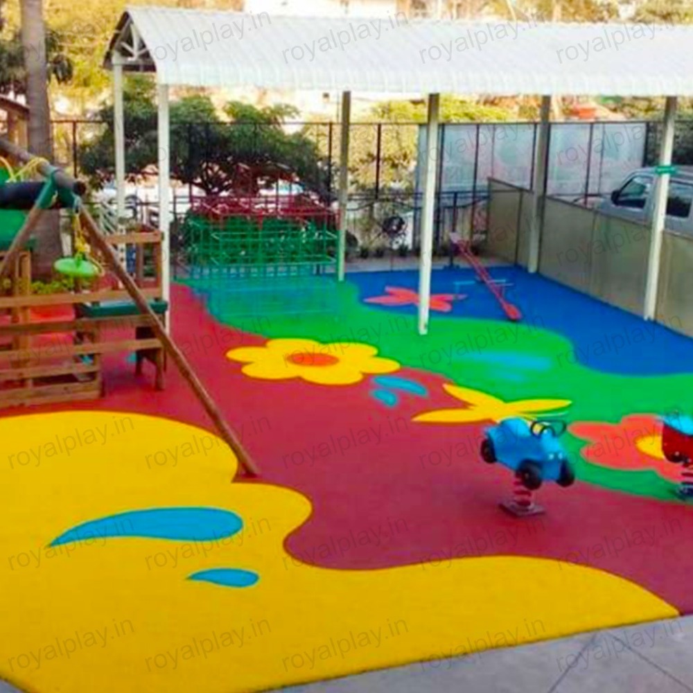 Epdm Flooring - 19 Mm Thick, Multi-color Options Like Green, Blue, Orange, Red, Yellow | Waterproof, Impact Absorbing, Anti-slip, Easy Maintenance