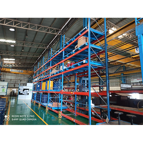 Heavy Duty Rack - Mild Steel, Industrial Blue & Red Rectangular Design | Sturdy, Durable Heavy Duty Storage Solution