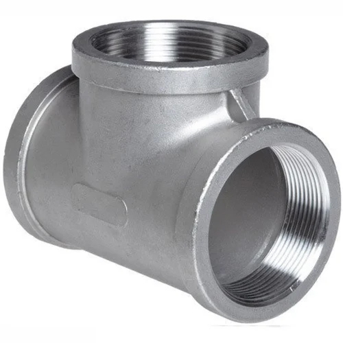 Mild Steel Threaded Tee - Mild Steel, 1.5mm to 6mm Thickness, Silver Color | Durable Connection for High Pressure & Heat Resistance, Warranty Included