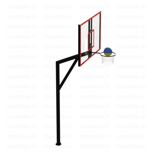 Dual Basketball Pole Movable With Frp Board - Display Color: Red