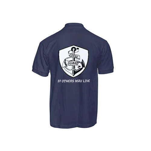 Mens Coast Guard Polo T-Shirt - Color: Black