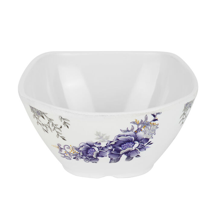 4 Inch Square Bowl - Glossy Finish, Printed Design | White Color, Good Quality Materials