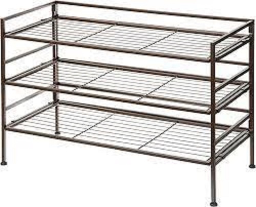 Seville Classics Metal Tier Shoe Rack Tier Shoe Mesh Stacking Shoe