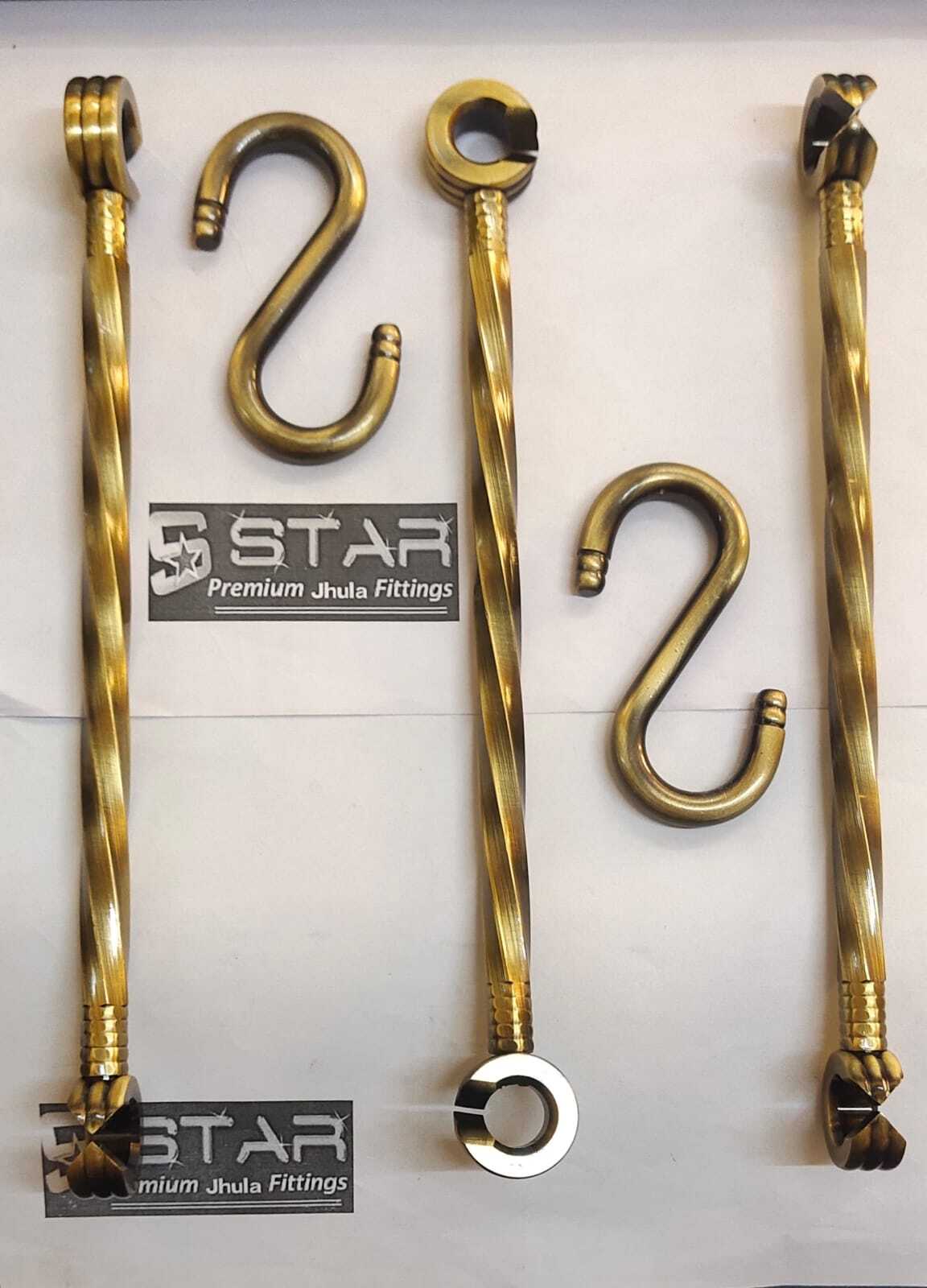 Brass Jhula Chain Varam - 12" | Polished Finish, Single Chain, Load Capacity 300 Kg, Ideal For Indoor/outdoor Swing Applications