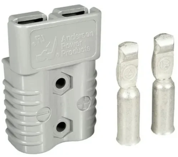 Forklift Battery Connectors - Polycarbonate Material, Silver Color | 2-pin Design, 15v Dc Power Supply, 1.5kg Weight