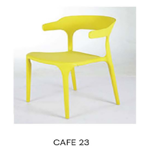 Low Back Cafeteria Chair - Leatherette & Polyester, Orange-black Color | Modern Design, Padded Armrests, Durable, Lightweight