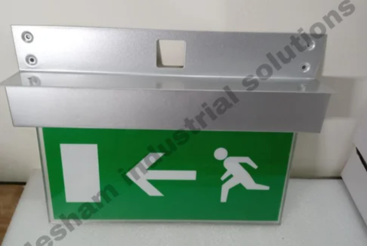 Emergency Exit Light With Acrylic Signage Board - Charging Time: 2-3 Hours