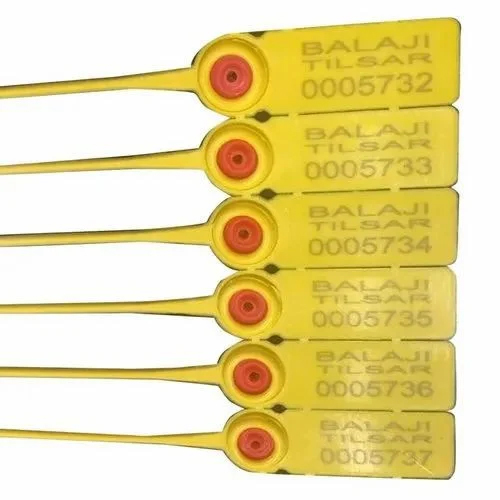 Fire Extinguisher Security Seals - Plastic, Yellow | Industrial Application, Durable Security Measures for Enhanced Fire Safety