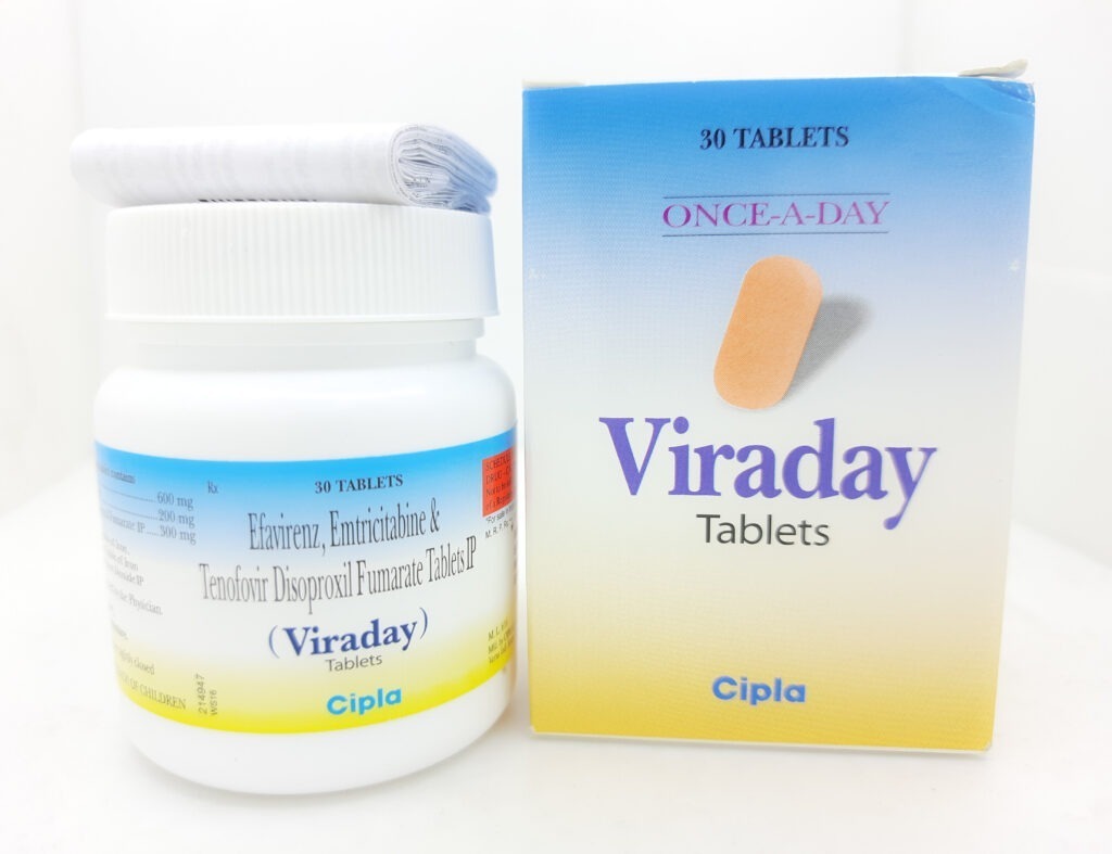 Viraday Tablets - Efavirenz, Emtricitabine, Tenofovir Disoproxil Fumarate | Health Supplements For All Age Groups, Stored Away From Moisture, Child-safe Guidance
