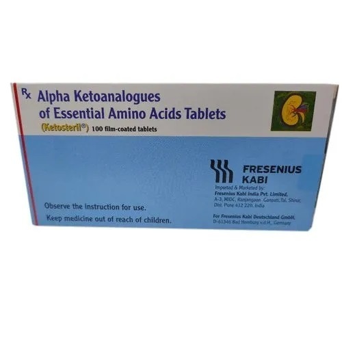 Ketosteril Tablets - Hydroxyanalogue To Dl-methionine, 100 Tablets | For Chronic Kidney Disease Treatment, Dosage As Directed By Physician, Keep Away From Children And Pets