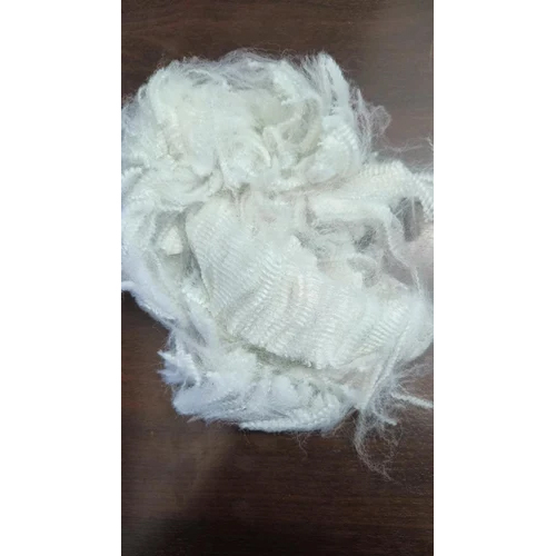 White Embossed Polyester Fibre - 100% Polyester, Raw Pattern, Eco-friendly | Ideal For Filling Material And Non-woven Fabric Applications