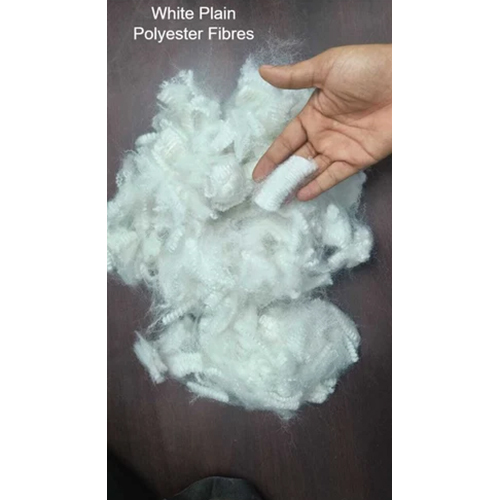 White Plain Polyester Fibre - 100% Polyester, Raw Pattern | Eco-friendly Filling Material & Non-woven Fabric For Versatile Use