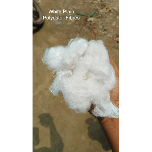 White Plain Polyester Fibre - 100% Polyester, Raw Pattern | Eco-friendly Filling Material & Non-woven Fabric For Versatile Use