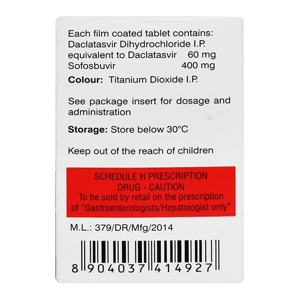 Hepcinat Plus - Tablets With Sofosbuvir 400mg & Daclatasvir 60mg | Treatment For Chronic Hepatitis C, Suitable For Adults & Teenagers
