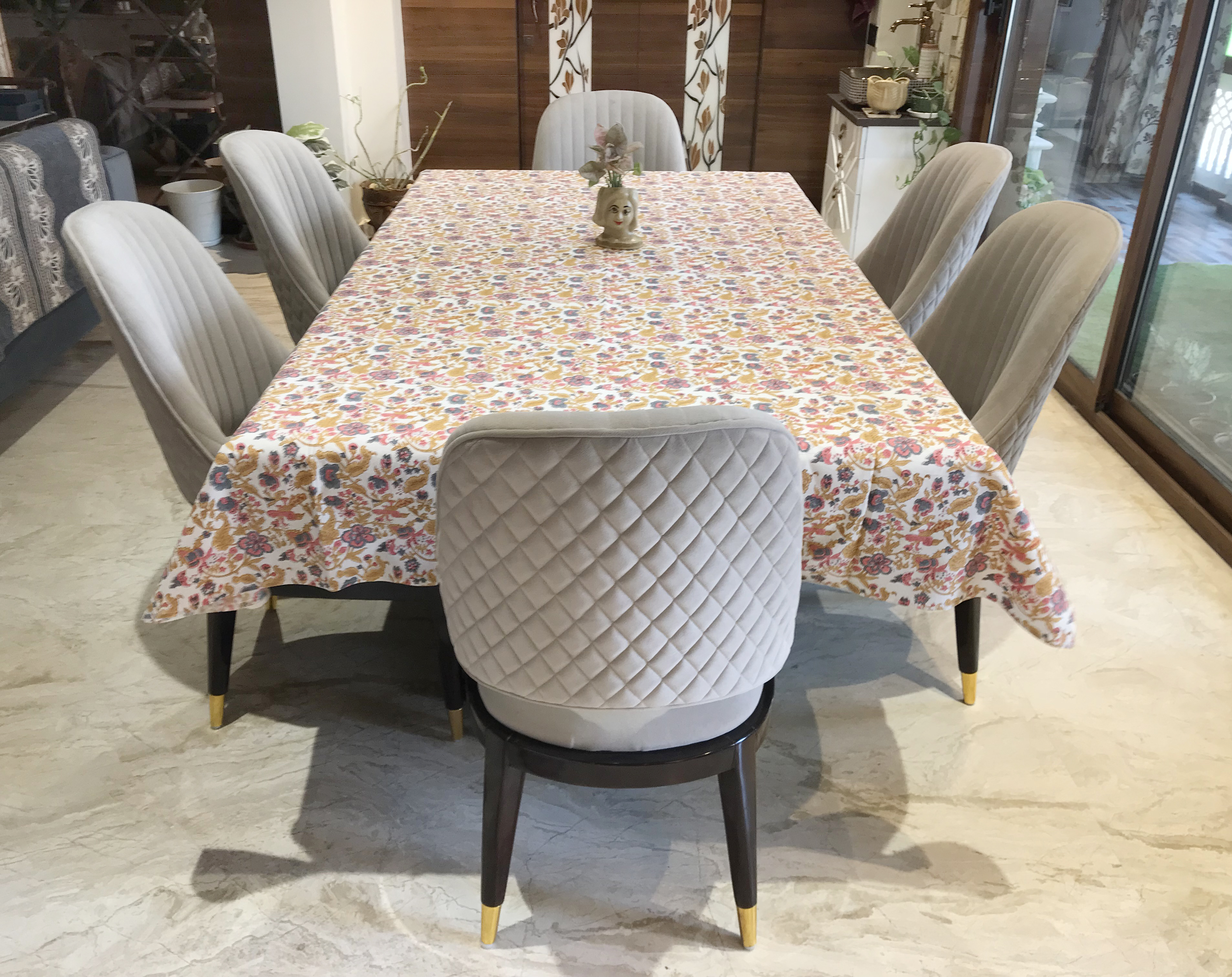 Indian Floral Block Print Tablecloth - 100% Cotton, 72 Inch Rectangle, Assorted Colors & Patterns | Elegant Handmade Table Linen Perfect For Dining Decor