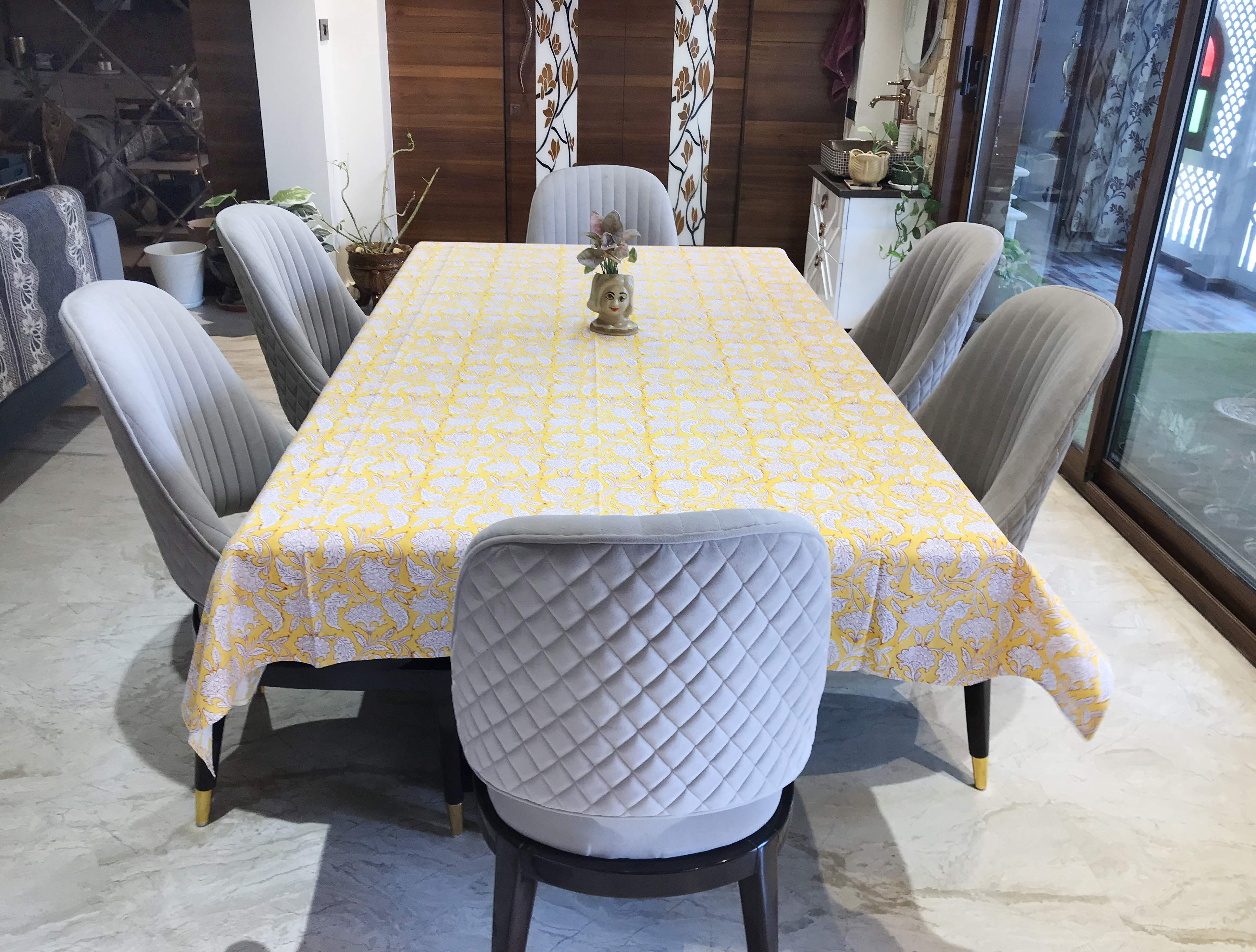 Indian Floral Block Print Tablecloth - 100% Cotton, 72 Inch Rectangle, Assorted Colors & Patterns | Elegant Handmade Table Linen Perfect For Dining Decor